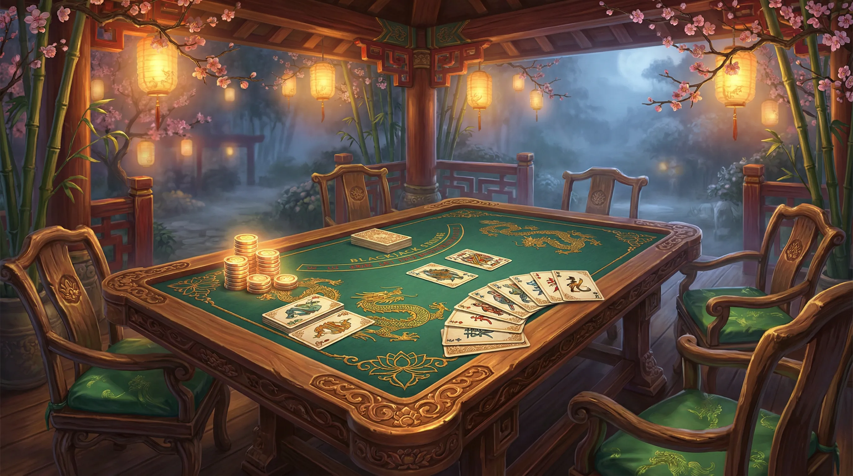 Mesa de blackjack 21 pontos no cassino jogaobet